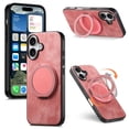 thumbnail image 1 of For IPhone 17 Case Retro Leather Circular Rotating Stand Shockproof Phone Case,Pink,For iPhone 17, 1 of 7