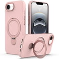 thumbnail image 1 of For IPhone 17e Case (Compatible With MagSafe)  With Invisible Magnetic O-Ring Stand Military-Grade Shockproof Phone Case,Pink,For iPhone 17e, 1 of 7