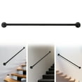 thumbnail image 1 of For In/Outdoor Black Modern Handrail 4ft Stair Assisting Railing Wall-mounted Hand Rail, 1 of 20