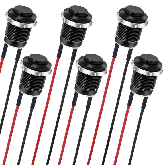 For Indoor And Outdoor Use Metal Push Button Switch Compact Metal Switch For Projects Pre-soldered Cable Switch