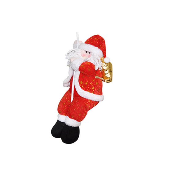 For Indoor/Outdoor Funny Hanging Climbing Rope Cartoon Xmas Decorations Plush Doll Toy Santa Claus Tree Ornament Santa Doll Pendant 22CM