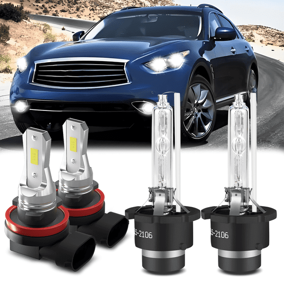 For Infiniti FX35 2006-2011 2012 HID Headlights Fog Light Bulbs LED Lamp
