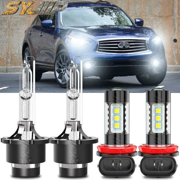 For Infiniti FX35 2006-2011 2012 HID headlights fog light bulbs Led