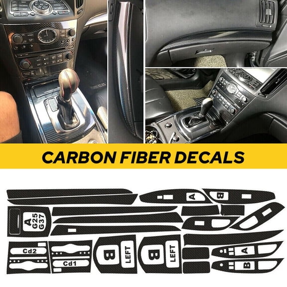 For Infiniti G25 G35 G37 3D Carbon Fiber Pattern Interior DIY Decorative Decal -