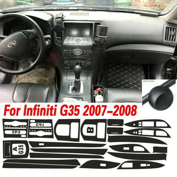For Infiniti G35 2007-2008 3D Carbon Fiber Pattern Interior DIY Trim Decals