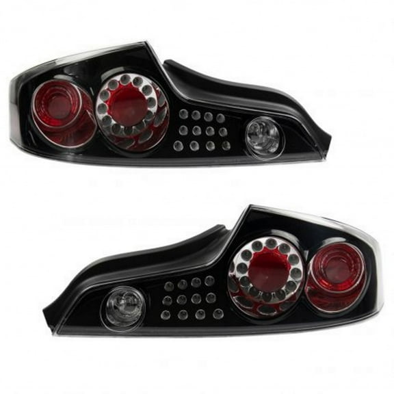 For Infiniti G35 Tail Light Assembly 2003 2004 2005 Driver and Passenger Side Pair Coupe Clear Lens Black Bezel For IN2811106