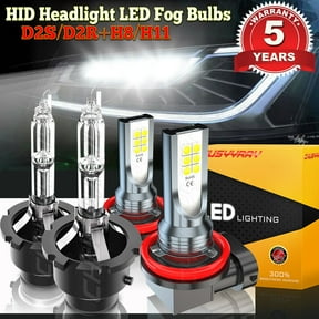 For Infiniti G37 2011 2012 2013 Front HID Headlight High/Low LED Fog Light Bulbs