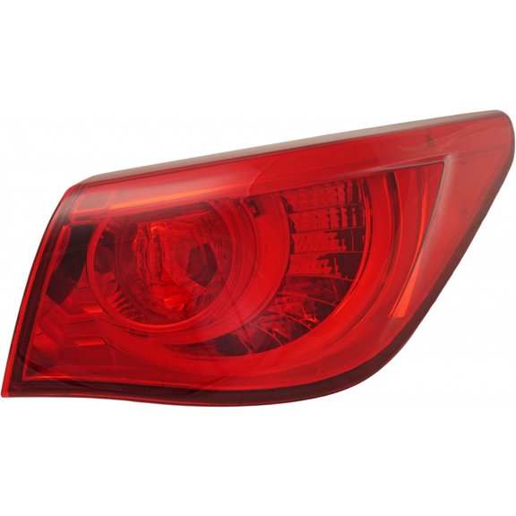For Infiniti Q50 2014 2015 Tail Light Assembly Passenger Side | Outer | LED | Red Lens | With Bulbs | Replacement For IN2805101 | 265504HB0B