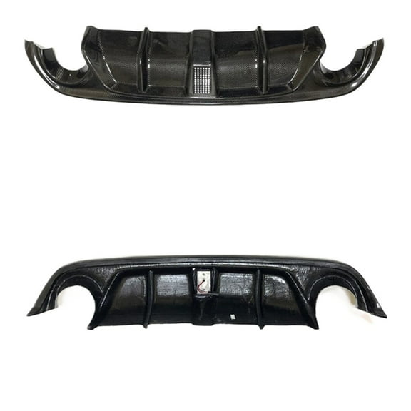 For Infiniti Q50 2014-2017 Rear Bumper Diffuser Lip Real Carbon Fiber Boot Tail Guard Splitter Spoiler Plate W/ Lamp