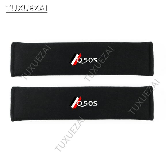 For Infiniti Q50S 2PCS Car Seat Belt Cover Pad Seatbelt Shoulder Strap Protector Pads Car Styling Seat Belt Cover car Accessorie
