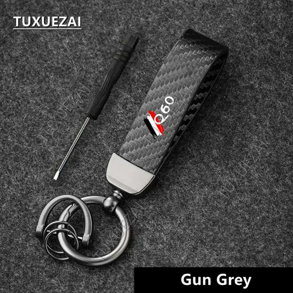 For Infiniti Q60 Car Key Chain Leather Carbon fiber Keychain Buckle Luxury Key Ring Car Keychain