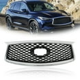 thumbnail image 1 of For Infiniti QX50 2019-2023 With Camera Option Front Upper Grille Chrome Black, 1 of 19