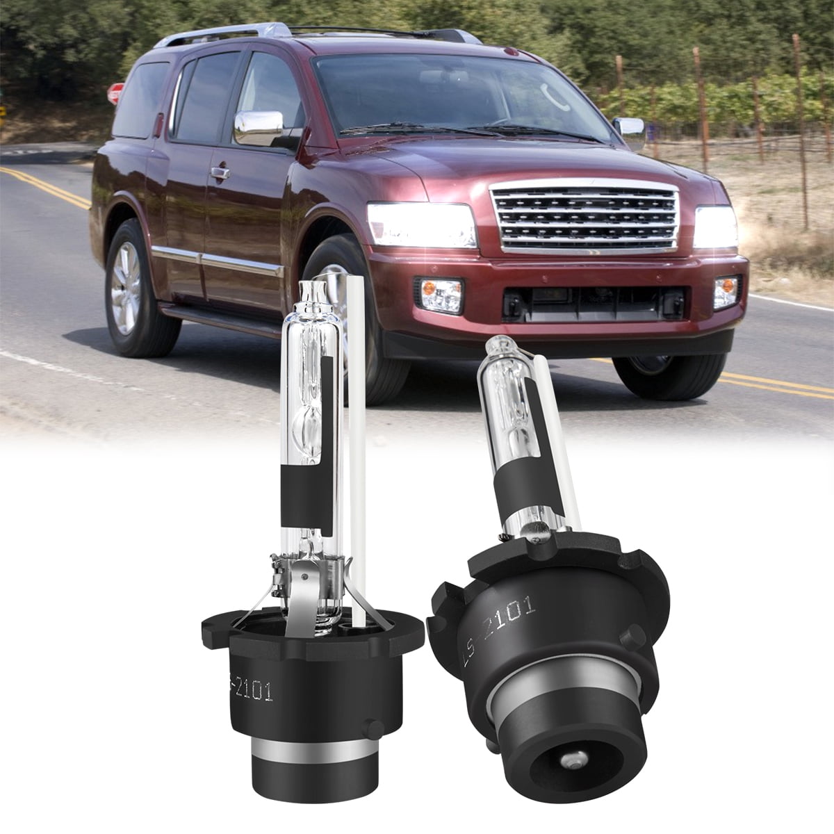 For Infiniti QX56 2004-2010 - 2X D2R HID White Headlight Bulbs Low Beam