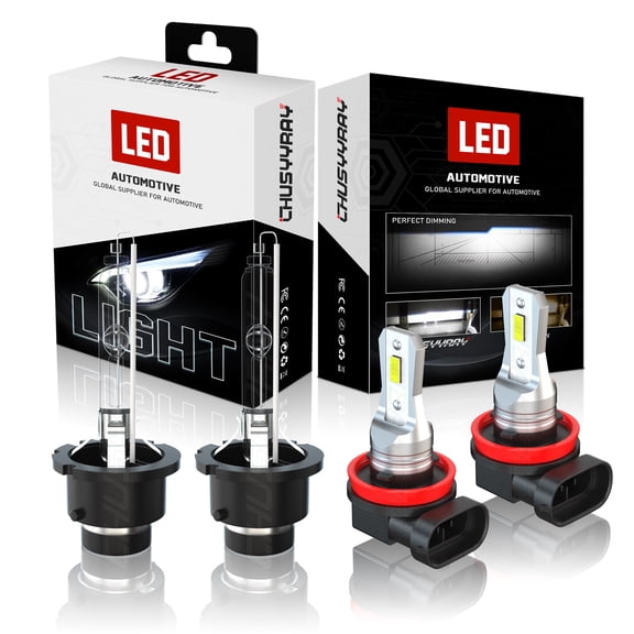 For Infiniti QX56 2011 2012 2013 D2S HID Xenon White Headlight H11 LED Fog Light Bulb Kit, Pack of 4