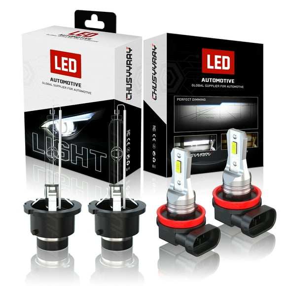 For Infiniti QX56 2011 2012 2013 D2S HID Xenon White Headlight H11 LED Fog Light Bulb Kit, Pack of 4