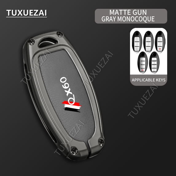 For Infiniti QX60 A 3/4 buttons Car key case Zinc Alloy Leather Key Case EX35 FX35 FX50 G35 G37 JX35 QX80 Protect Bag Cover