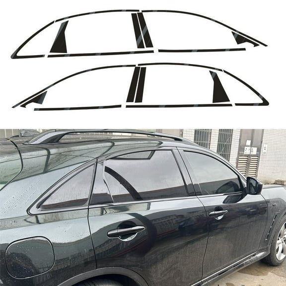 For Infiniti QX70 FX35 FX35 FX50 2009-2016 SUV Window Chrome Delete Blackout ABC Pillars Glossy Black Stickers