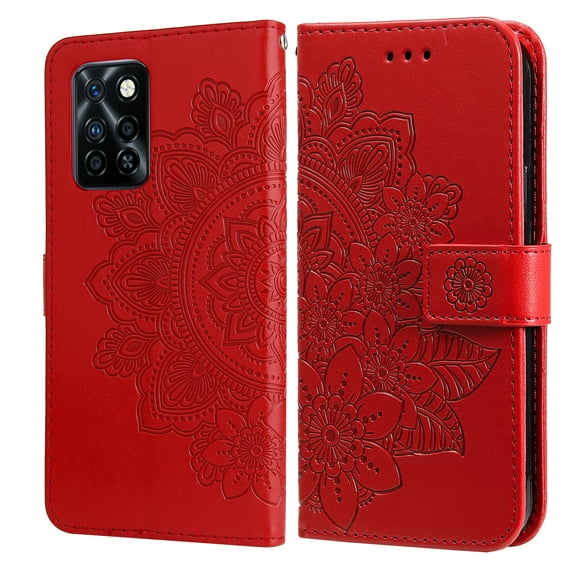 For Infinix Note 10 Pro NFC / Note 10 Pro 7-petal Flowers Embossing Pattern Horizontal Flip PU & &