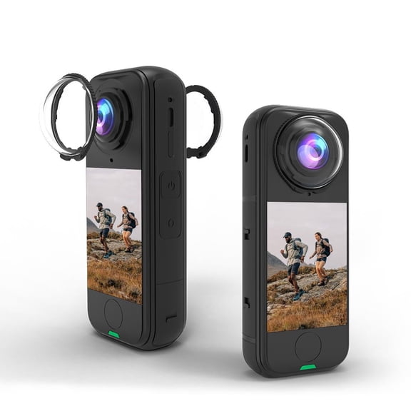 For Insta360 X4 Air QKOO Rotation Optical Glass Lens Guard Protective Cover (Transparent)