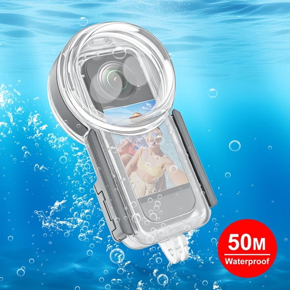 For Insta360 X5 QKOO 50m Waterproof Sealed Diving Case, Youth Edition (Transparent)