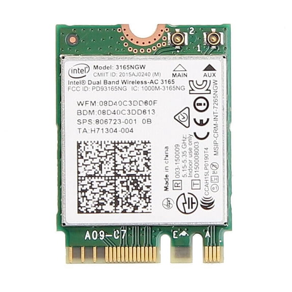 For Intel Wireless-AC 3165 Legacy Wi-Fi Adapter | 433Mbps WiFi with Bluetooth 4.0 | 2.4GHz & 5GHz Network Card | 3165NGW