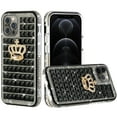 thumbnail image 1 of For Iphone 12 Iphone 12 Pro Open Camera Hole Trendy Fashion Design Hybrid Case Cover - Crown On Black, 1 of 3