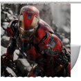 For Iron Man Waterproof Printed Bathroom Curtain Set with Hooks