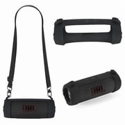 Piaclen For Flip 7 Protable Bluetooth Speaker Silicone Cover Case with Adjustable Shoulder Strap
