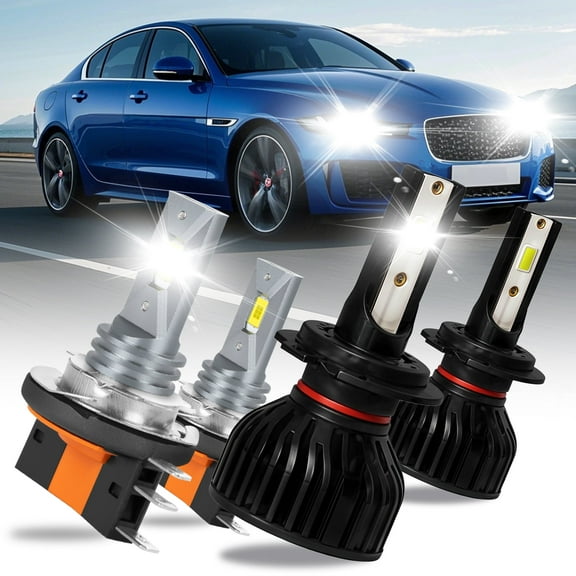 For Jaguar XE(With Halogen) 2016 2017-2018 2019 4x H15+H7 Combo LED Headlight Kits High Low Beam 6000K 14000LM
