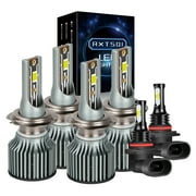 For Jaguar XJR/XJ8 1998-2003 LED Headlight Bulbs 2-side H7 H7 High Low Beam 9006 Fog Light 6x Bulbs Combo,q8