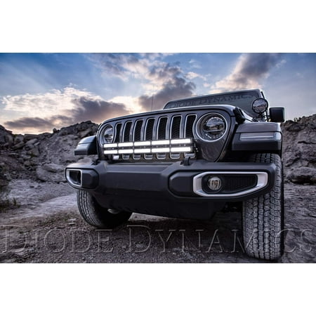 Diode Dynamics 30" Dual White Bumper LED Light Bar Bracket Kit Jeep Wrangler JL