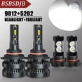 thumbnail image 1 of For Jeep Cherokee 2014 2015 Front LED Headlight + Fog Light Bulbs 6000K White, 1 of 10