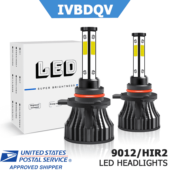 For Jeep Cherokee 2014-2015 LED Headlights 9012/HIR2 High Low Beam Kit 2Pcs