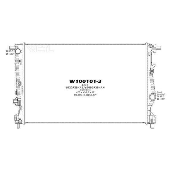 For Jeep Cherokee 2014-2018 Replace RAD13400 Engine Coolant Radiator