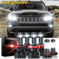 thumbnail image 1 of For Jeep Compass 2011 2012 2013 6x LED Headlight High Low Beam + Fog Light Bulbs Combo Kit white, 1 of 12
