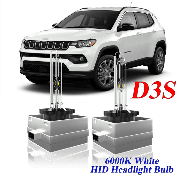 For Jeep Compass 2017-2020 2021 2022 D3S HID Headlight High/Low Beam 6000K Crystal White Xenon Bulbs Set 2