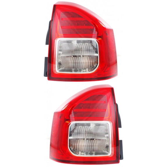 For Jeep Compass Tail Light Assembly 2011 2012 2013 Pair Driver and Passenger Side LED CAPA Certified | CH2800197 | CH2801197 | 5182543AC, 5182542AC