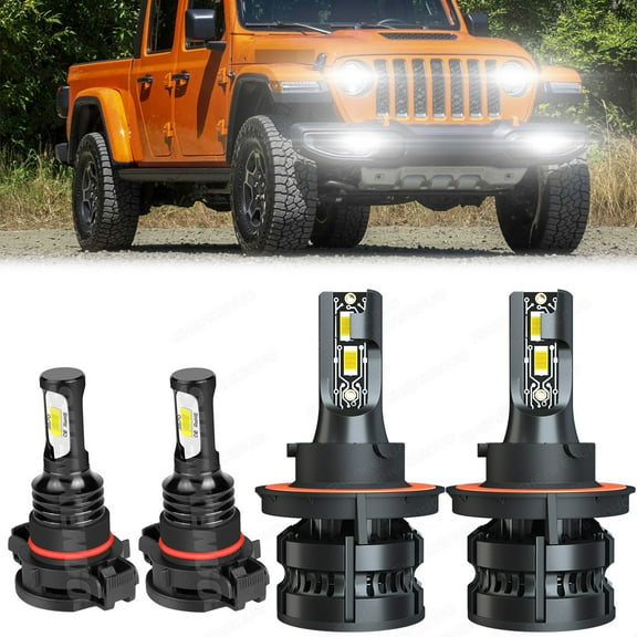 For Jeep Gladiator 2020-2023 H13 Hi&Lo Beam LED Headlight H16 Fog Light Bulbs