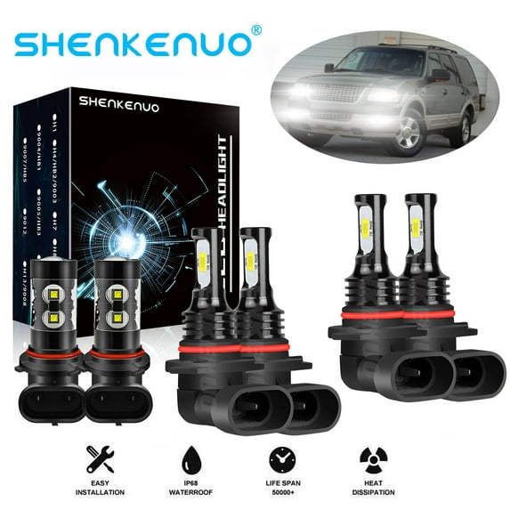 For Jeep Grand Cherokee 1999-2010 Bulbs LED Headlight Hi/Low Beam Fog Lights