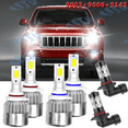 thumbnail image 1 of For Jeep Grand Cherokee 2005-2010 LED Headlight Hi/Lo Beam + Fog Light Bulbs Kit, 1 of 6
