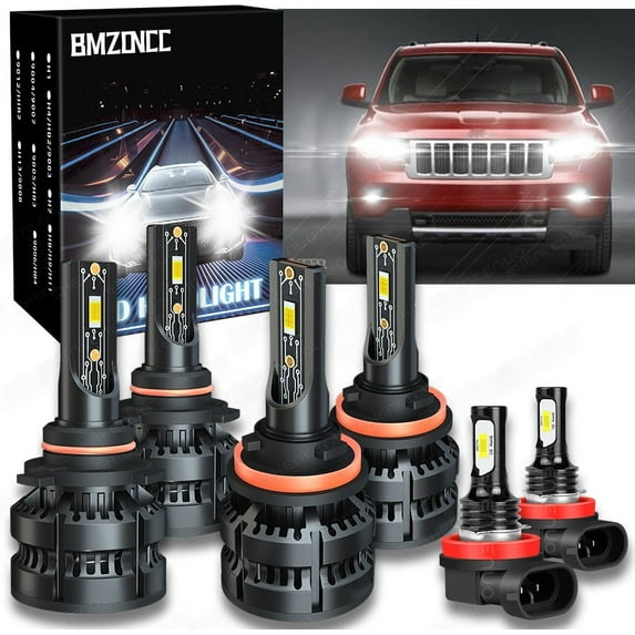For Jeep Grand Cherokee 2014-2018 LED Headlight High/Low Kit+Fog Light 6000K