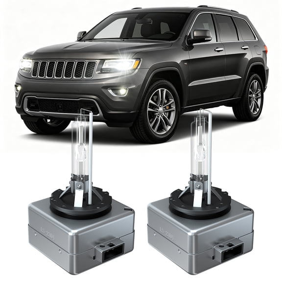 For Jeep Grand Cherokee 2014-2021 D3S HID Headlight Bulbs 6000K Super Bright White D3S High/Low Beam, Pack Of 2