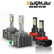 For Jeep Grand Cherokee 2014-2021 LED Headlight Hi/Low Beam+LED Fog Light Bulbs