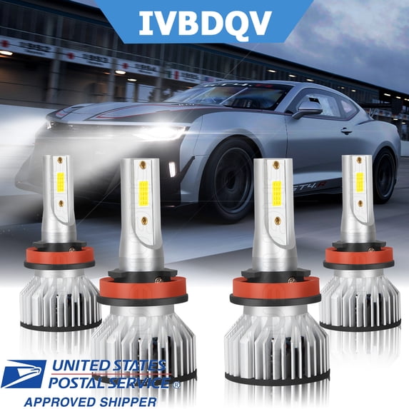 For Jeep Grand Cherokee 2017-2020 - 4x LED Headlight Bulb High+ Low Beam Light Bulbs Kit pack of 4