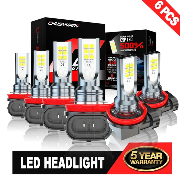 Fit Jeep Grand Cherokee H9 2019-2021 H11 LED headlights High Low Fog Bulbs Combo Kit Canbus Ready