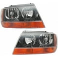 thumbnail image 1 of For Jeep Grand Cherokee Headlight 1999 00 01 02 03 2004 Driver and Passenger Side Pair Laredo/Amber Lens For CH2502121 | 5103401AA, 1 of 6