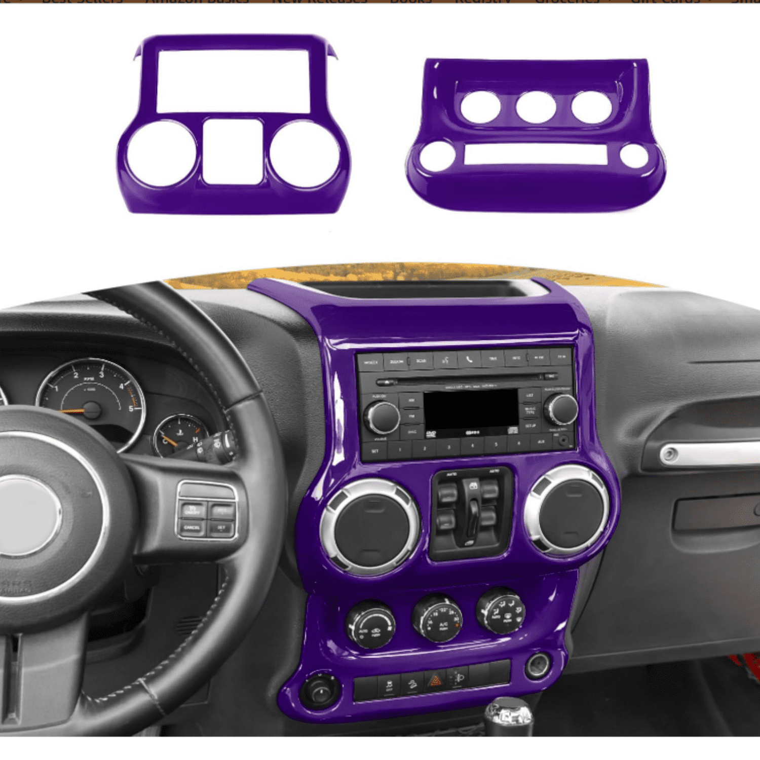 Jeep Wrangler JK Interior Trim Covers | Purple Map & Dome Light Cover Set (3pcs) | For 2011-2017 JK/JKU 4 Door