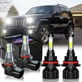 thumbnail image 1 of For Jeep Liberty 02-07 LED Headlight bulbs 9007 High Low Beam 9145 fog lamp Super White, 1 of 11