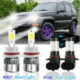 thumbnail image 1 of For Jeep Liberty 2002 2003 2004 Headlights 9007 LED High and Low Beam+9145 Fog Light 4pc, 1 of 10