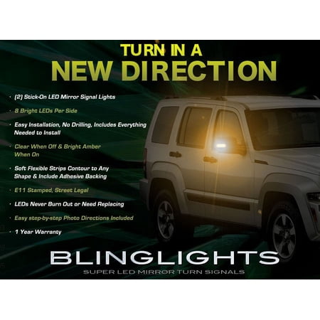 For Jeep Liberty LED Side Mirror View Turnsignals Accent Lights Mirrors Turn Signalers Lamps Signals